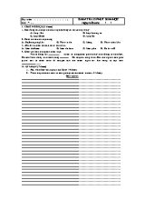 Đề kiểm tra 15p Sinh học lớp 7 (Có đáp án)